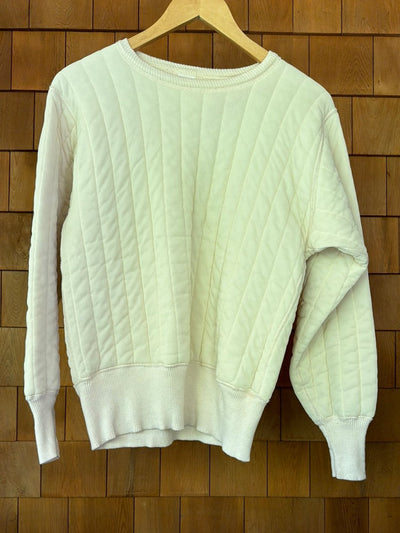 60s Maritime Clothing Co. Quilted Thermal Sweatshirt - Ivory - Diamonds & Rust