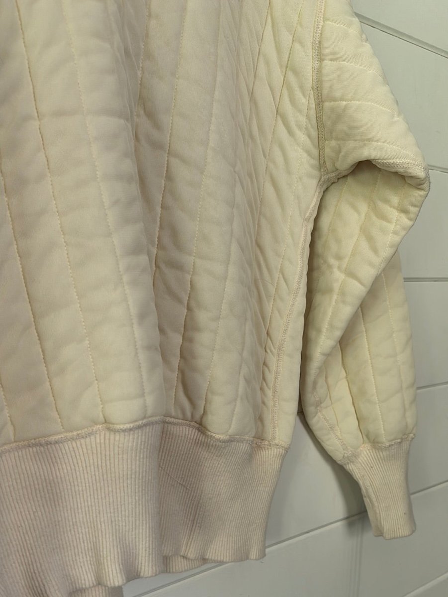 60s Maritime Clothing Co. Quilted Thermal Sweatshirt - Ivory - Diamonds & Rust