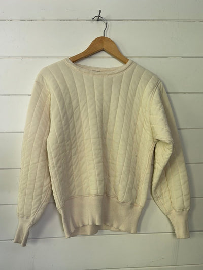 60s Maritime Clothing Co. Quilted Thermal Sweatshirt - Ivory - Diamonds & Rust