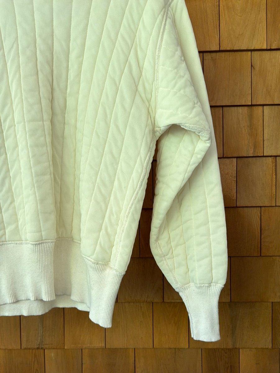 60s Maritime Clothing Co. Quilted Thermal Sweatshirt - Ivory - Diamonds & Rust
