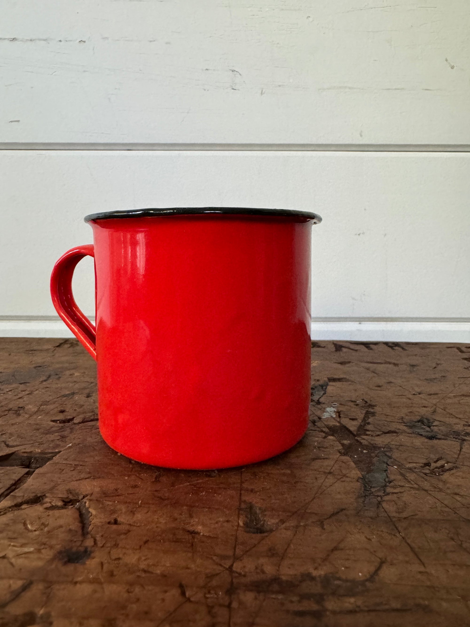 Vintage Enamel Mug 10oz Red