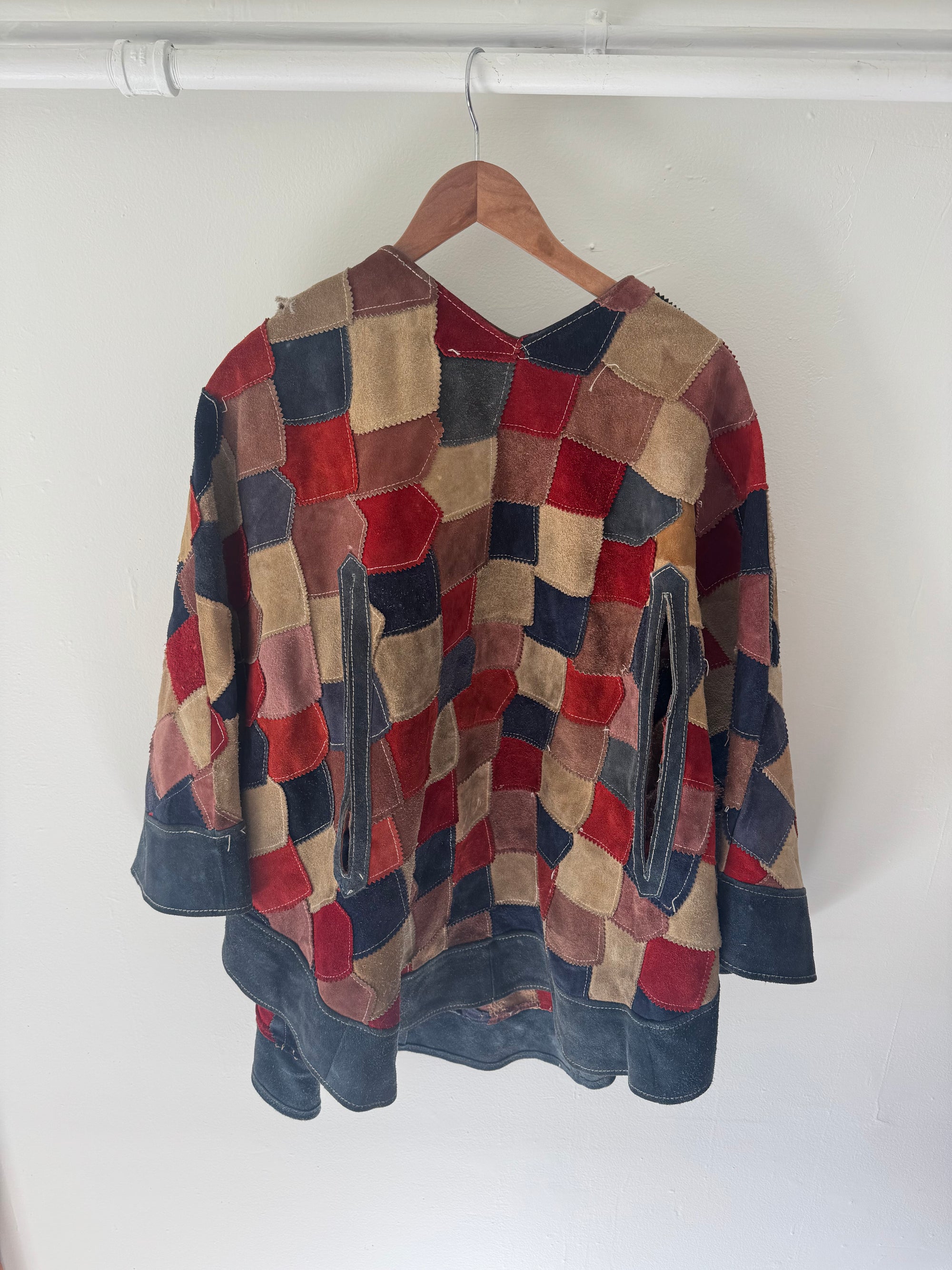 VTG Patchwork Leather Shawl