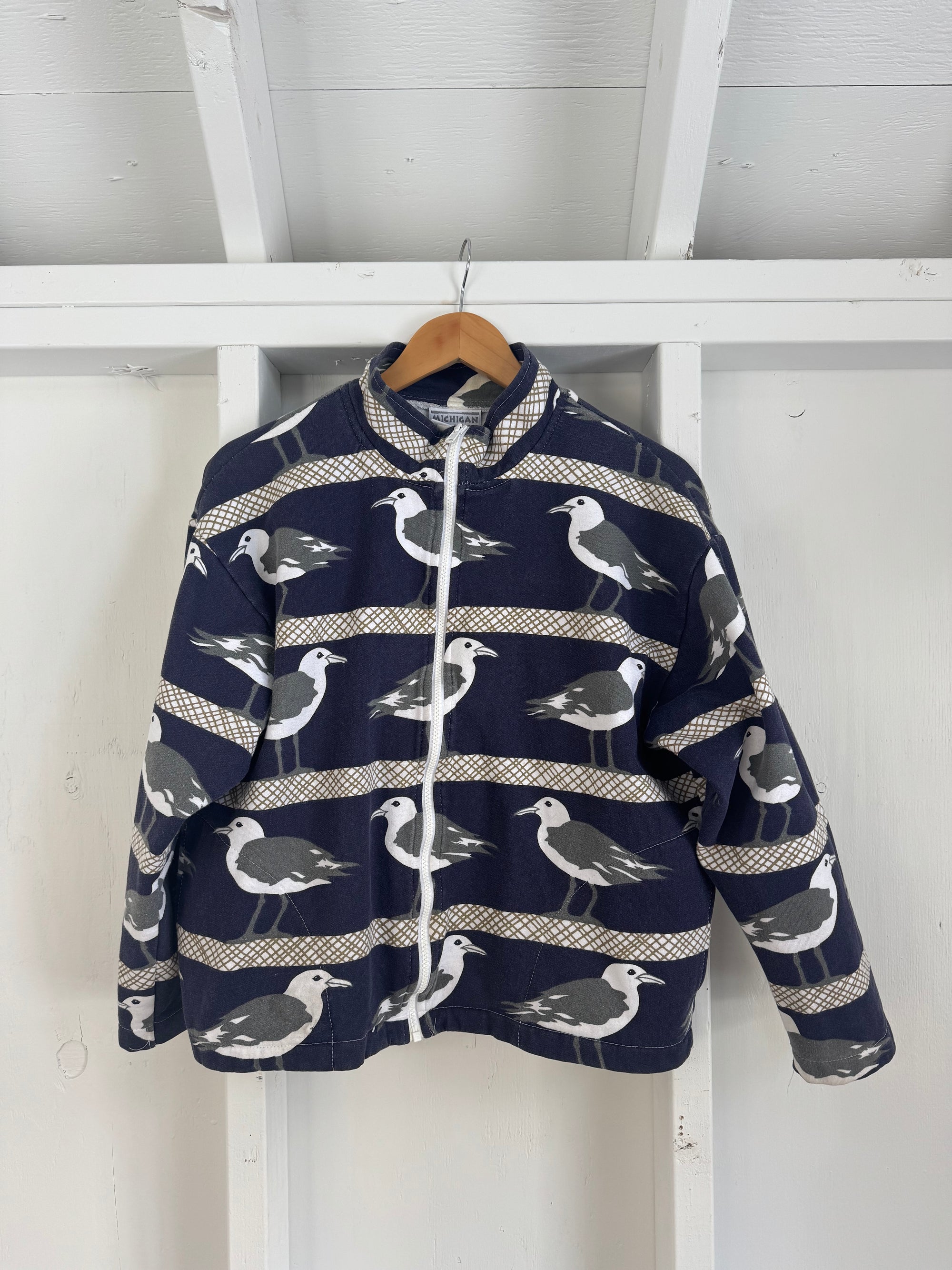 Vintage Seagull Zip Up Sweatshirt - Navy