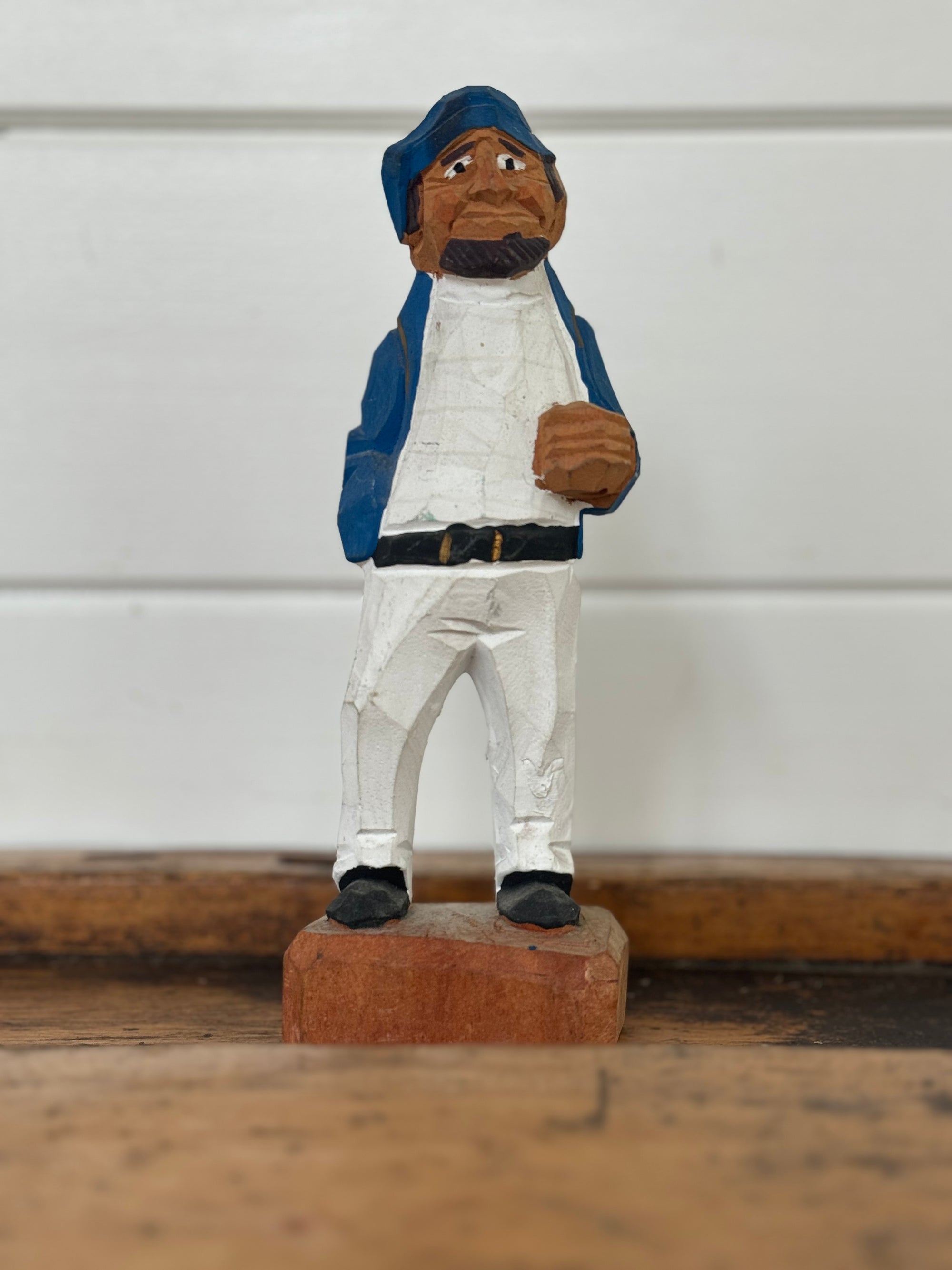 Vintage Wooden Fisherman - Blue