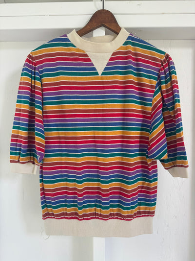 Vintage 80s Rainbow Striped Shirt