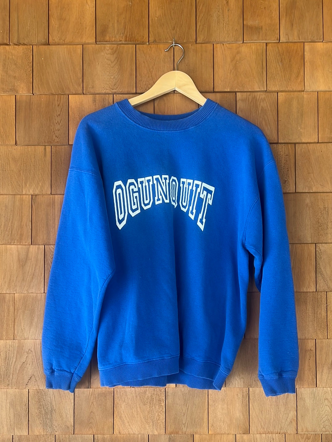 Vintage Ogunquit Crew Neck Sweatshirt Blue Diamonds Rust