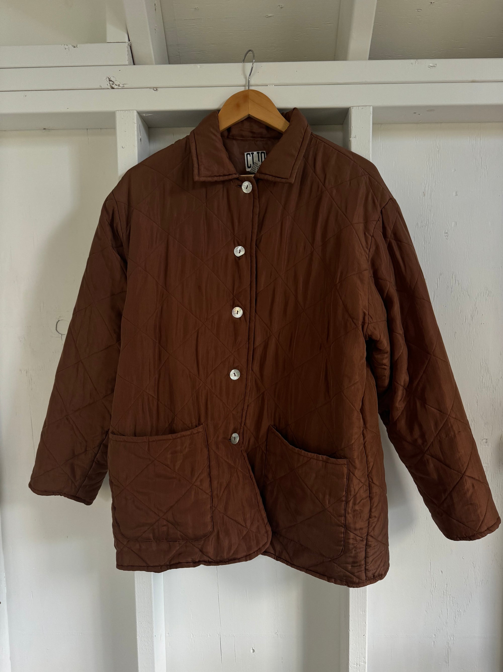 Vintage Quilted Coat - Walnut