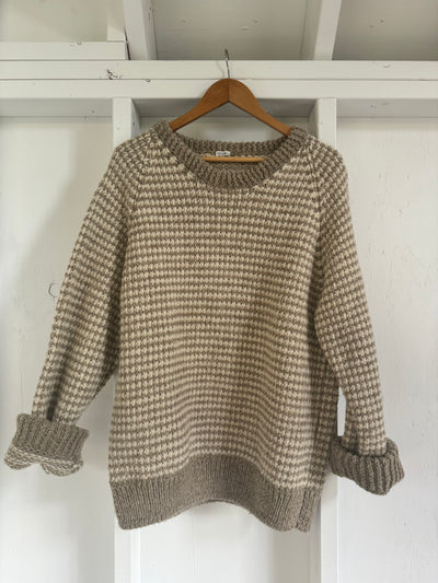 Vintage Hand Knit Sweater - Oatmeal + Ivory