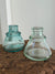 Vintage Blue Glass Ink Well / Tiny Vase - Pair