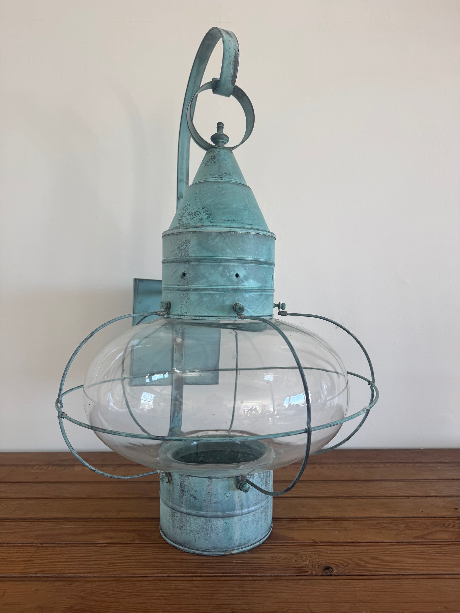 Salvaged Onion Lamp - Wall Mount - Copper Patina