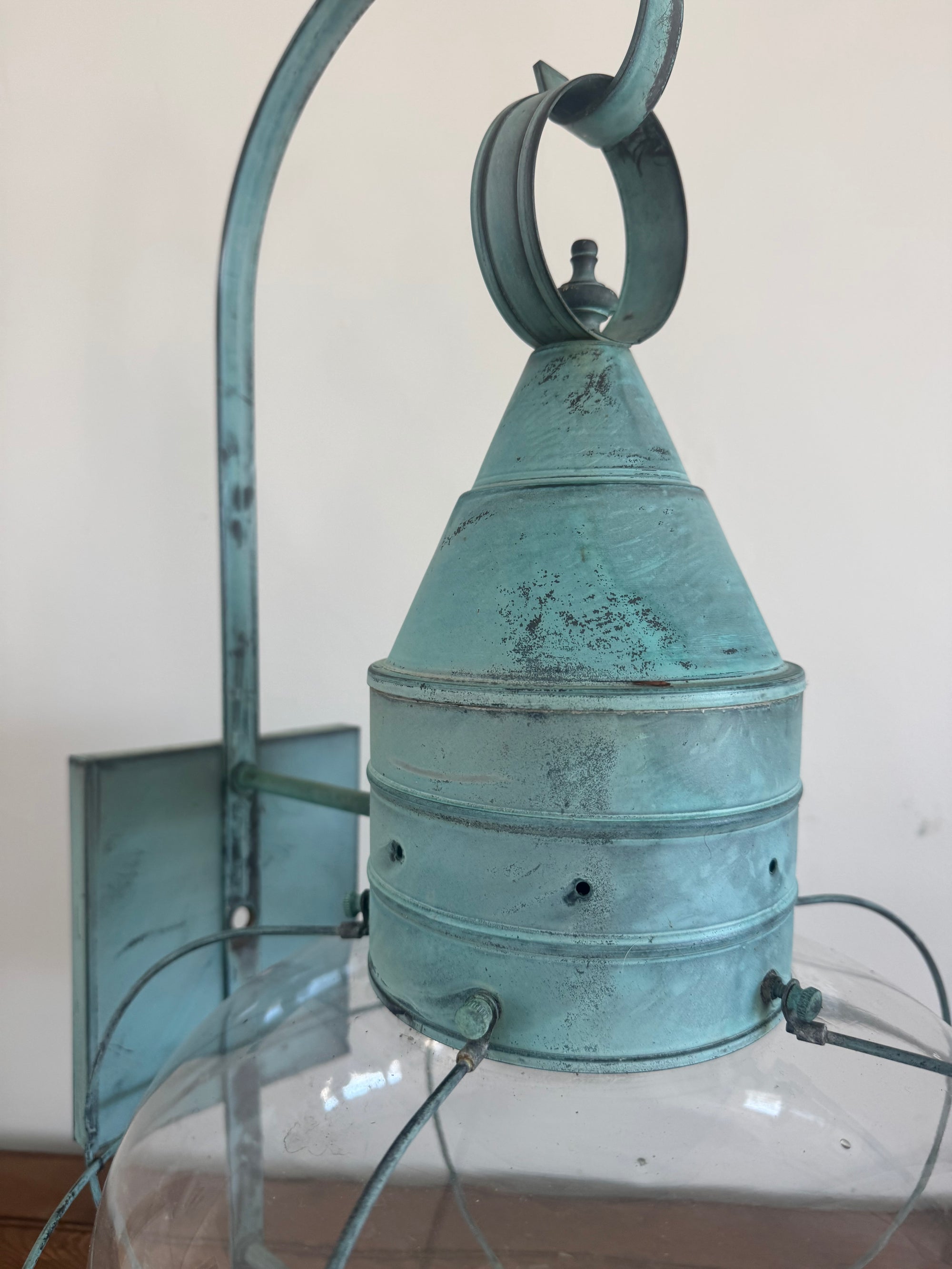 Salvaged Onion Lamp - Wall Mount - Copper Patina