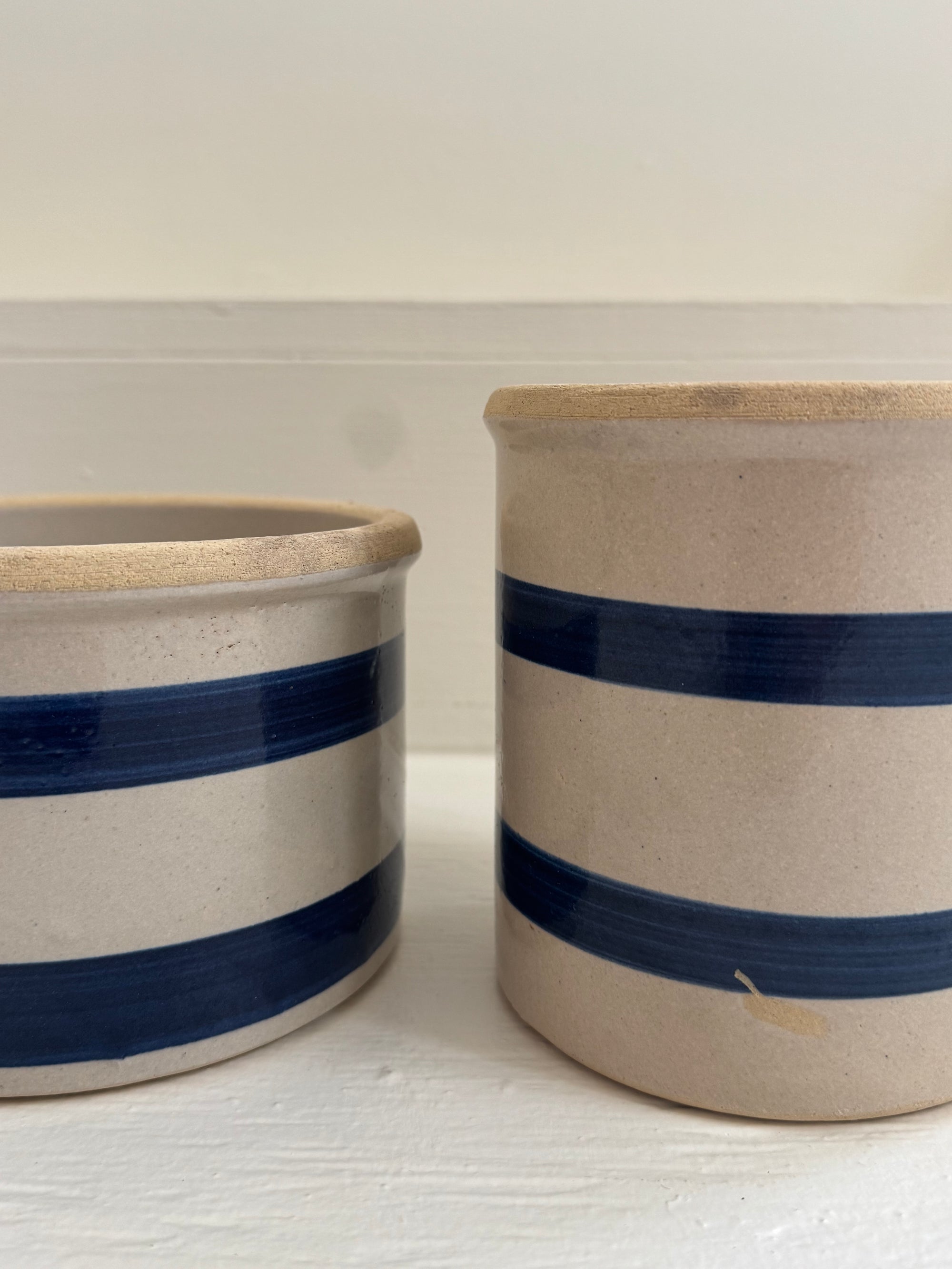 VTG Blue Striped Crock