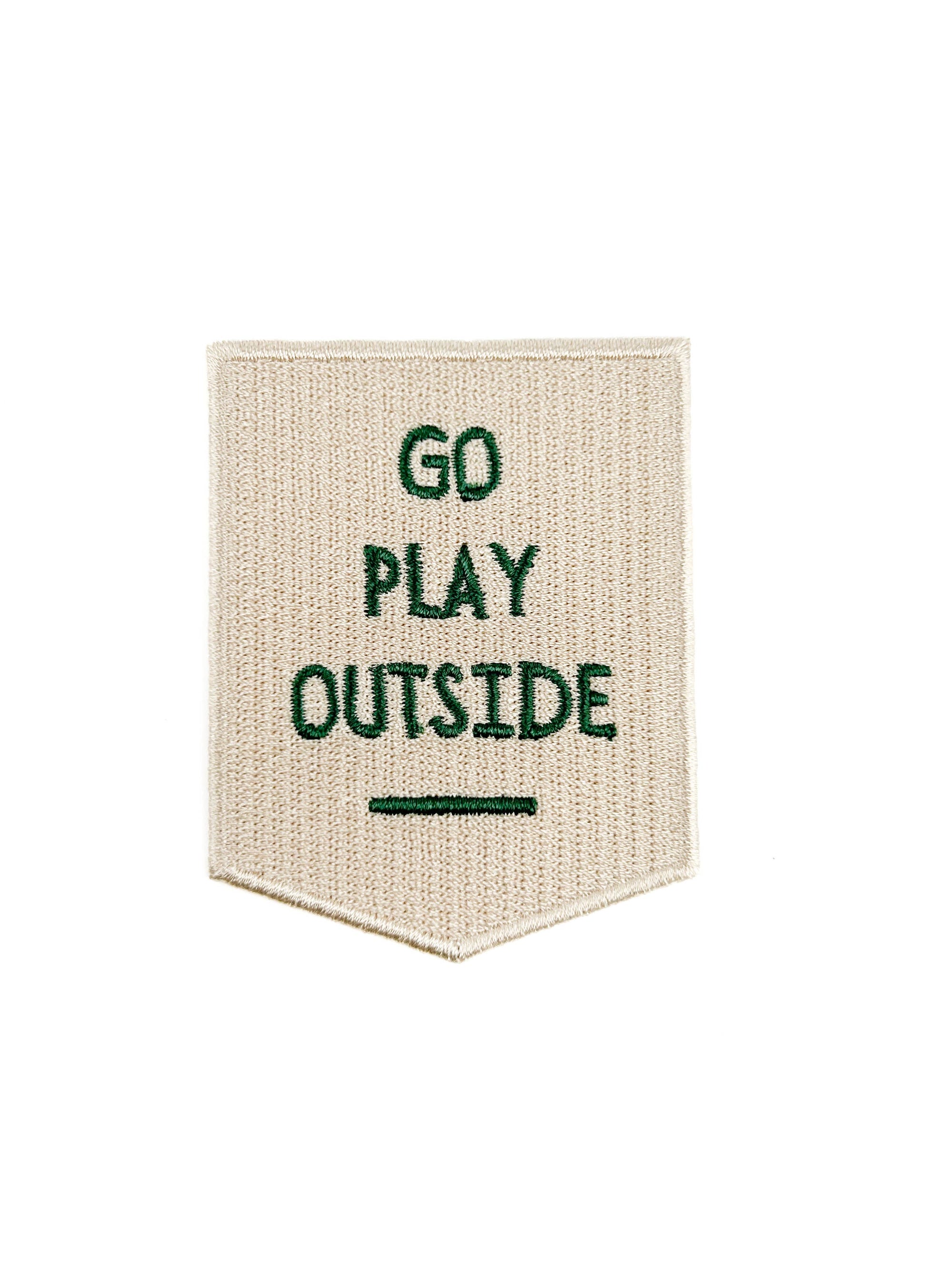 Go Play Outside Embroidered Iron-On Patch Outdoor Patch