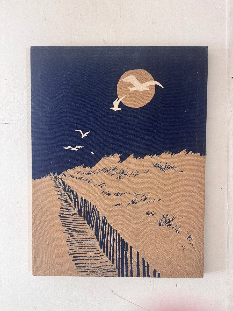 70s Marüshka Screen Print on Canvas - Diamonds & Rust