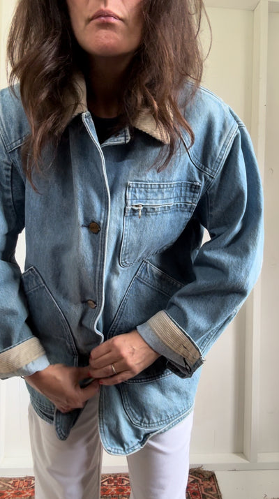 Vintage LL Bean Denim Barn Coat - Blanket Lined