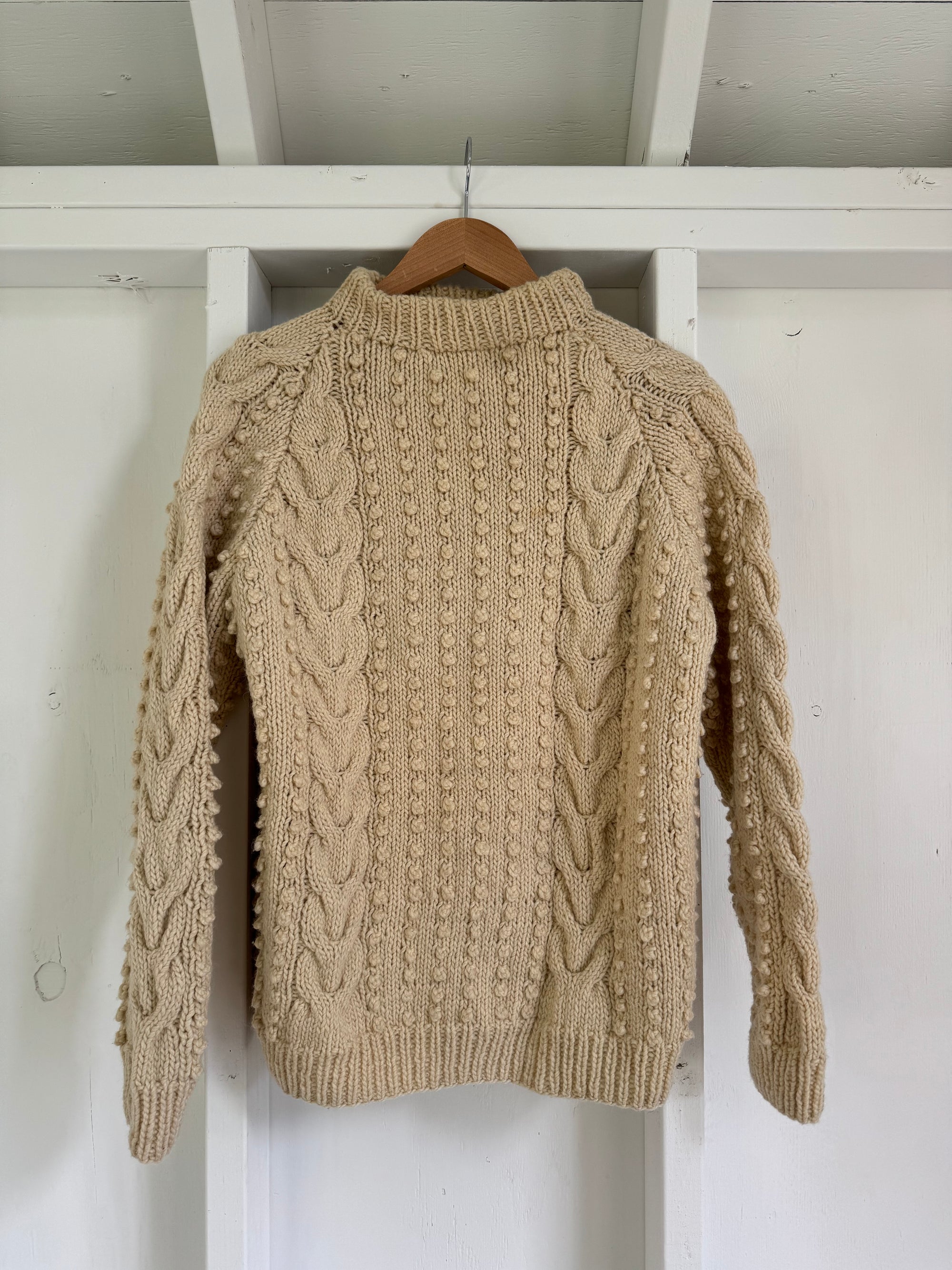 Vintage Wool Fisherman's Sweater - Popcorn