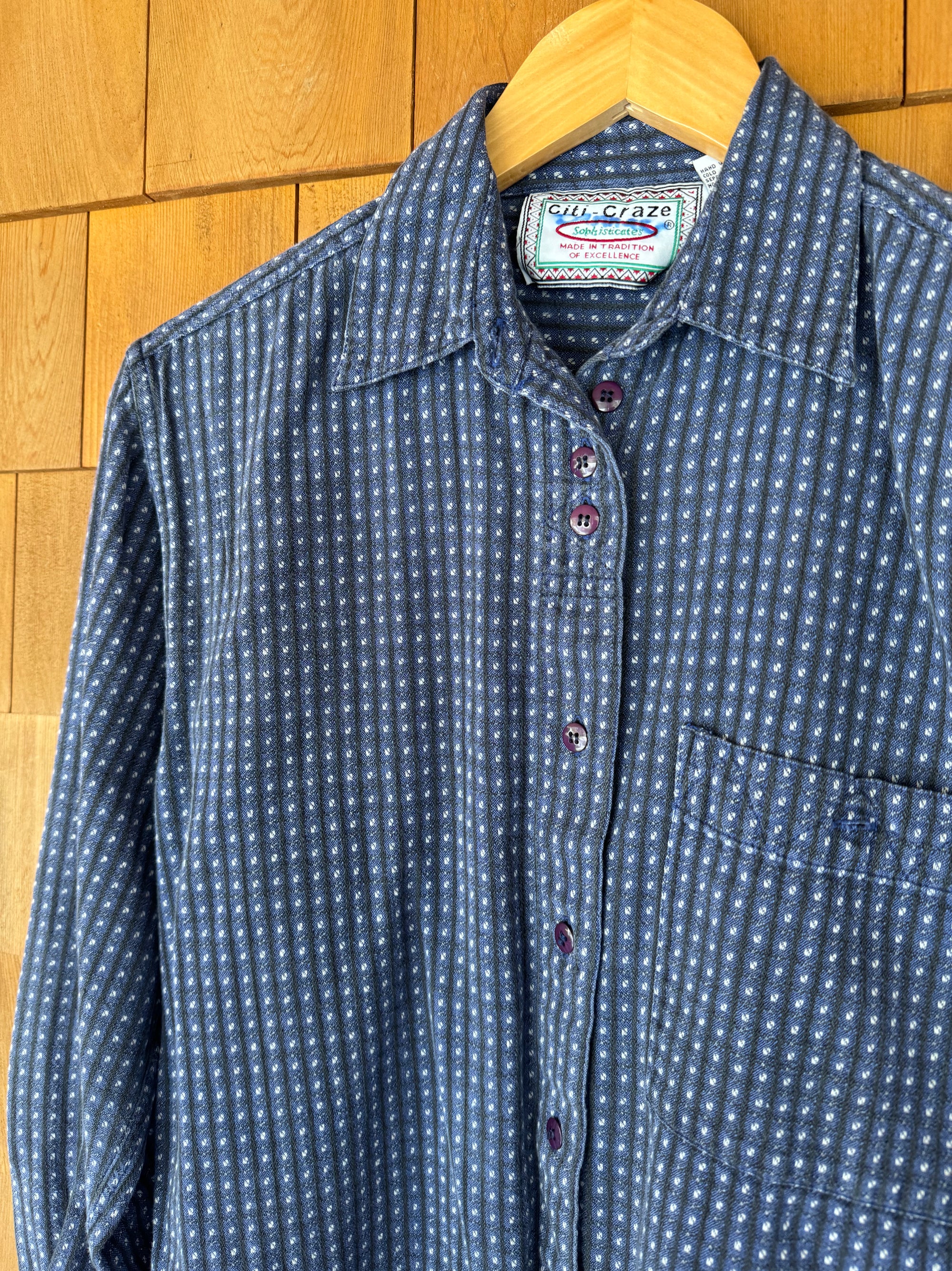 Vintage Super Soft Plaid Shirt - Blue + Black