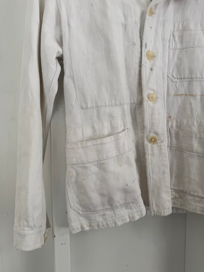 Vintage White Ripstop Chore Coat