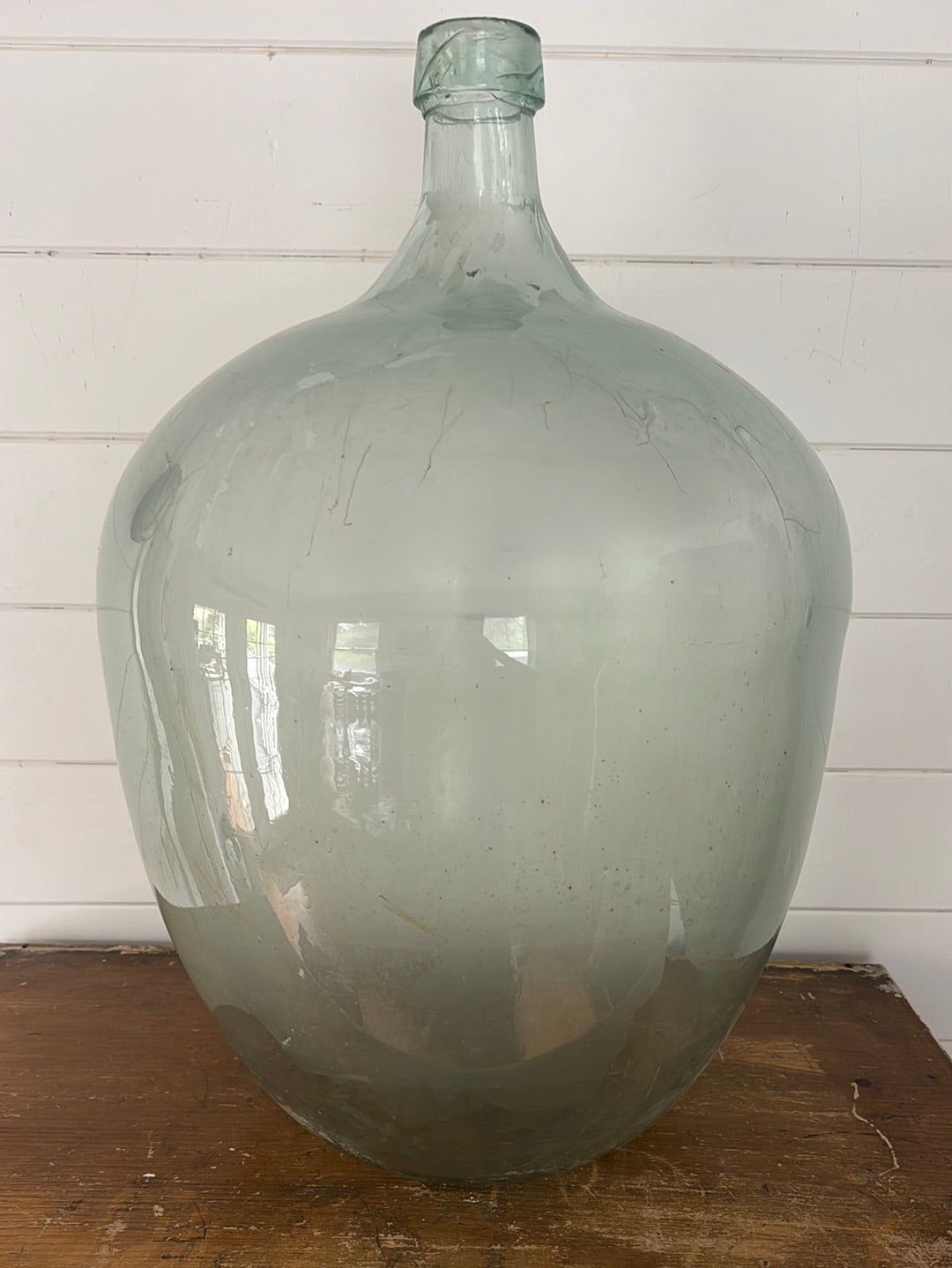 Vintage Glass Bottleneck Jug - Blue