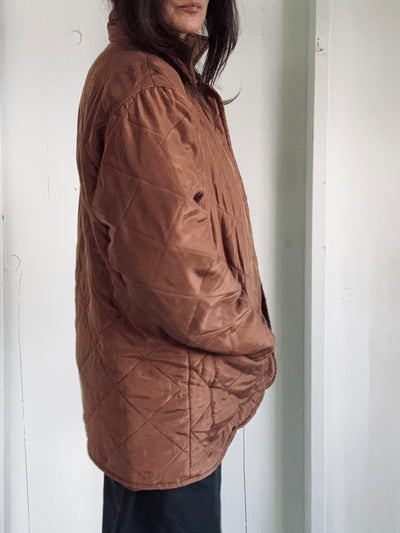 Vintage Quilted Coat - Walnut