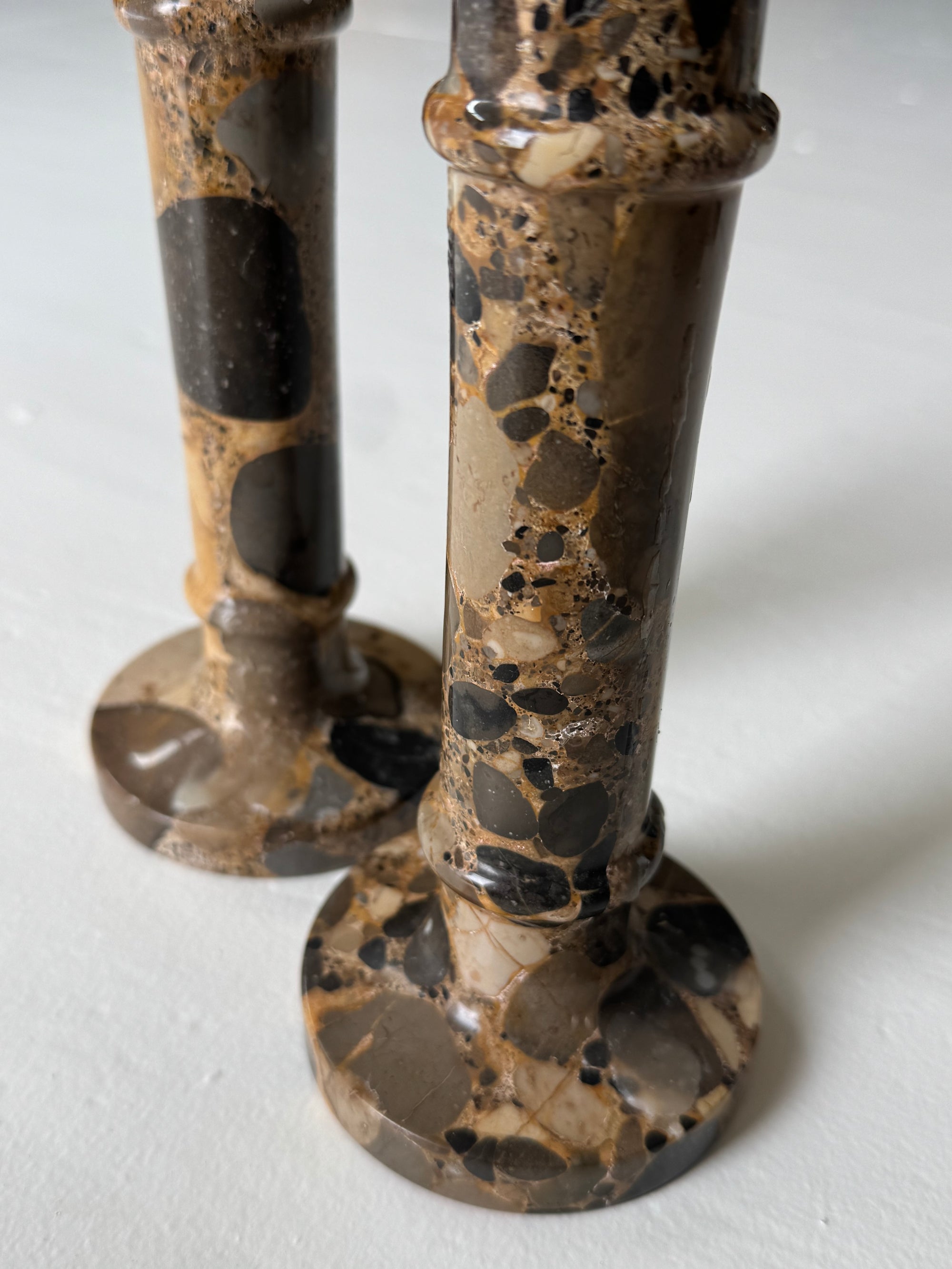Pair of Vintage Stone Candlesticks