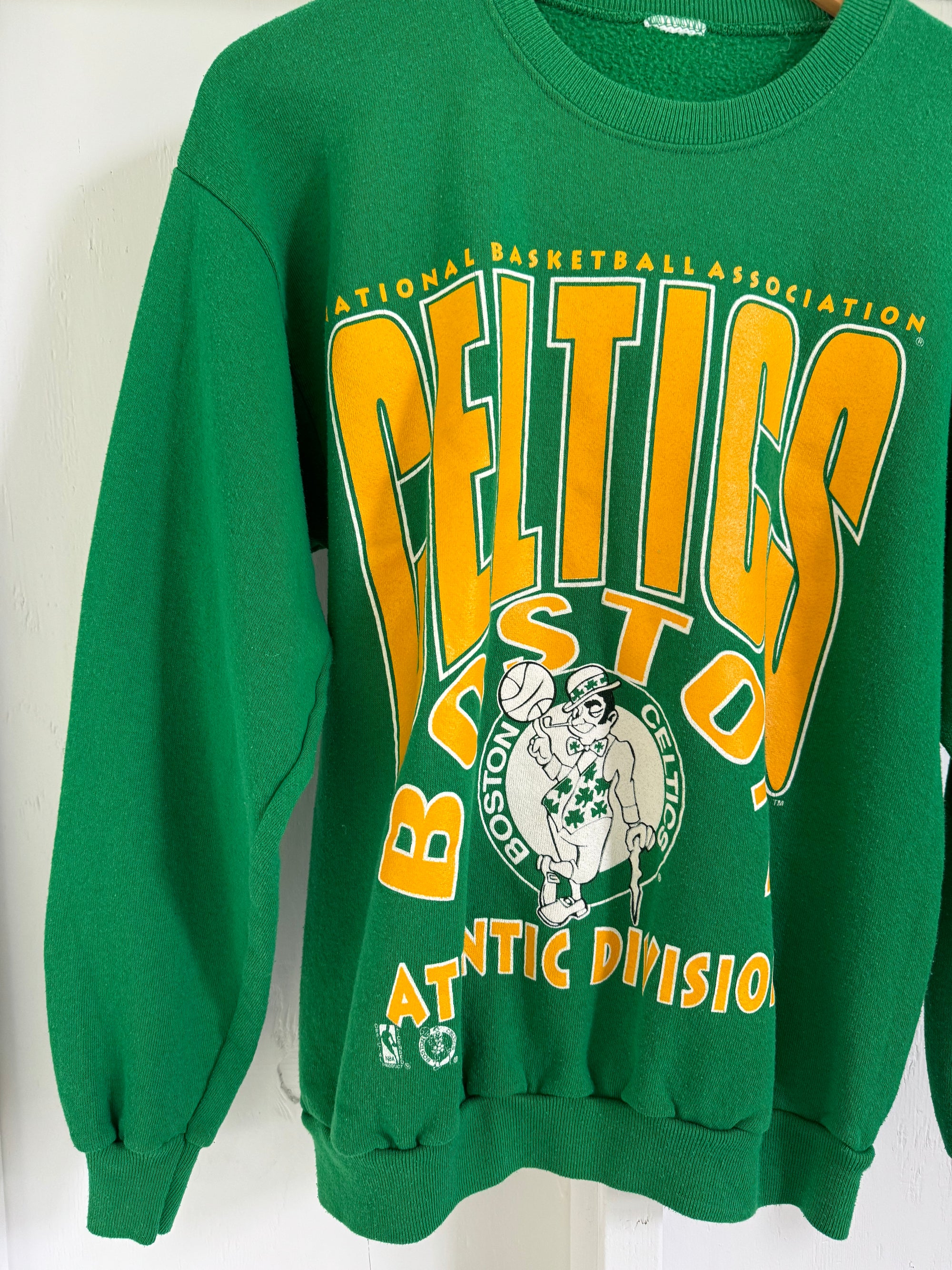 Vintage 80 s Boston Celtics NBA Logo Crewneck Sweatshirt Diamonds Rust