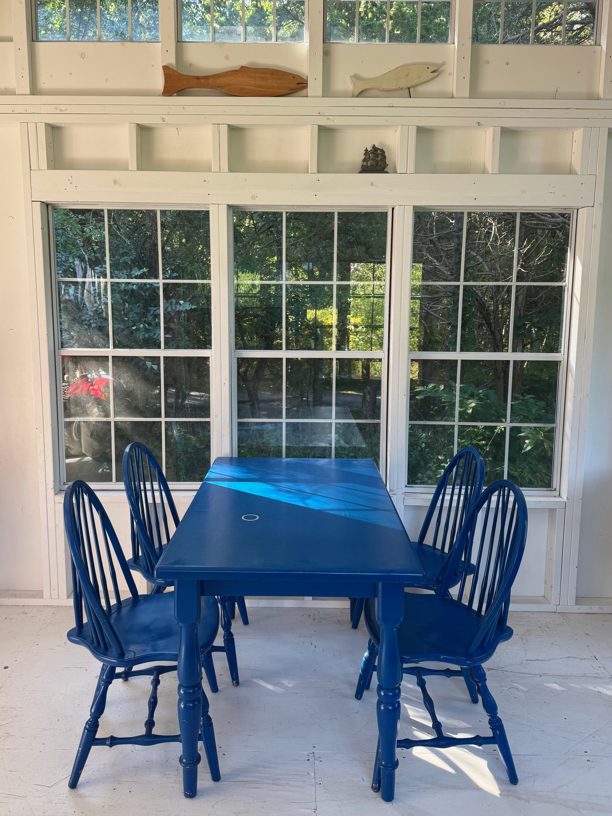 Blue Table + Chairs Set