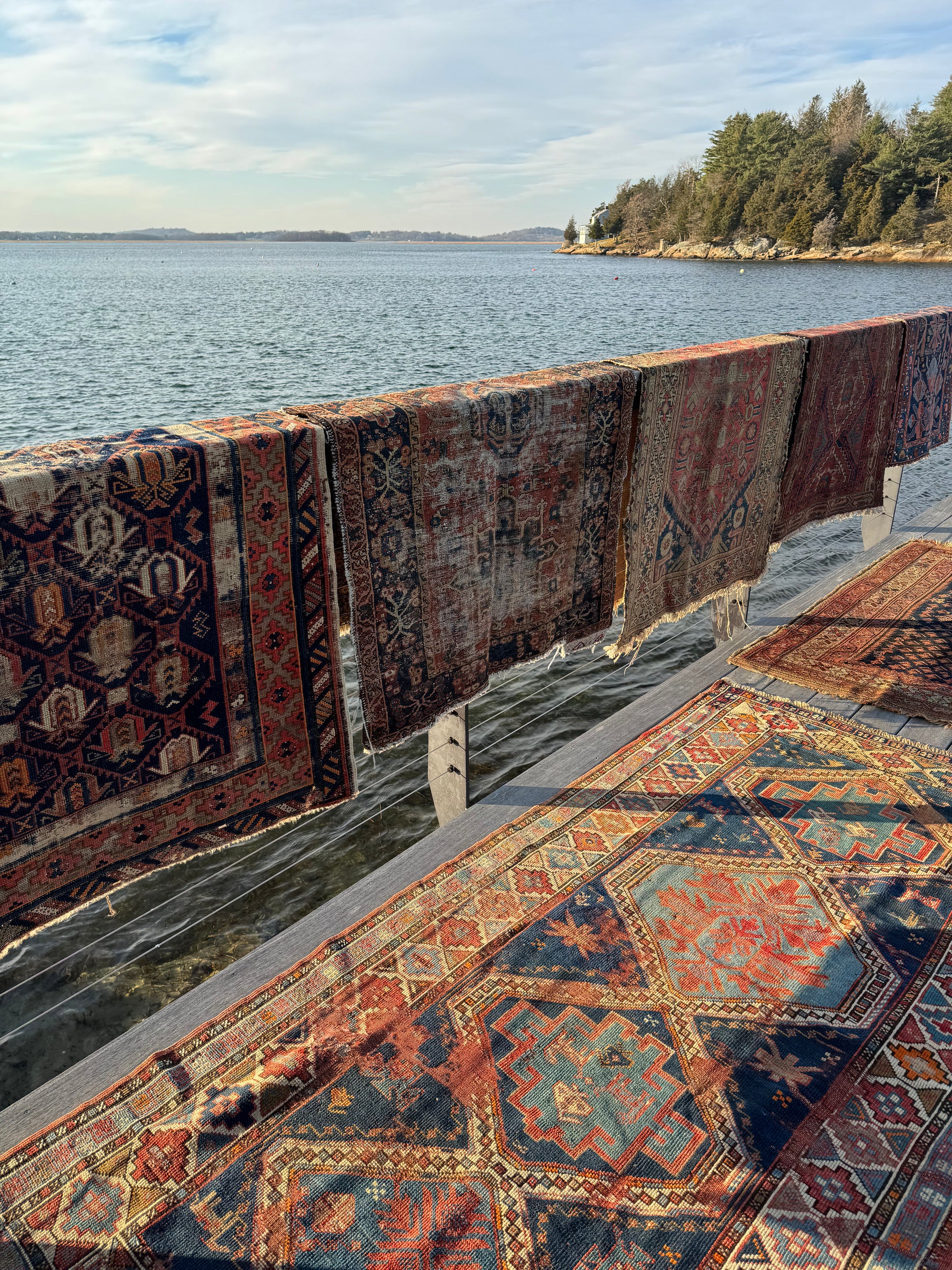 Vintage Worn In Rug - Orange Border