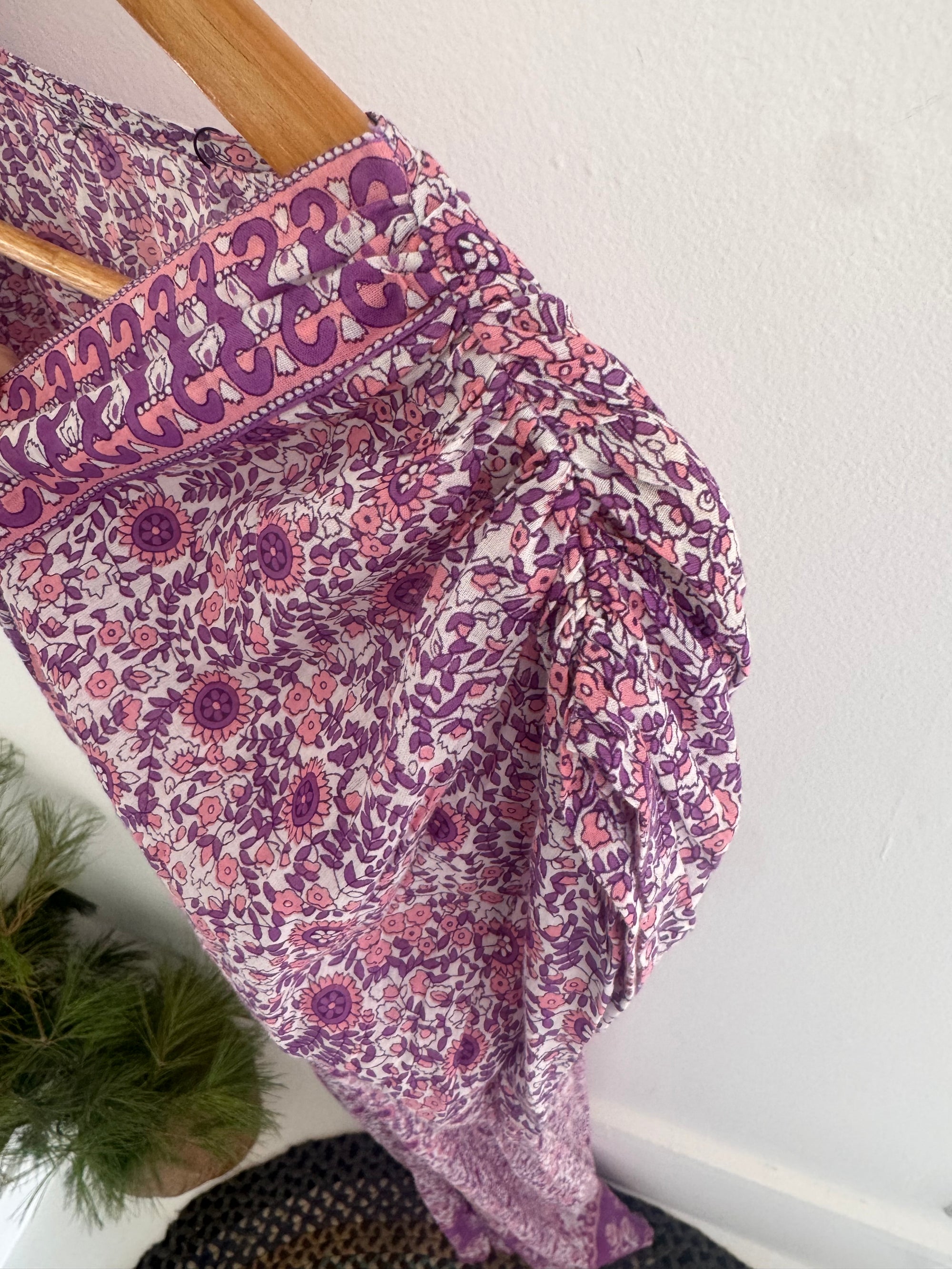 VTG Purple Block Print Jumpsuit - Made in India