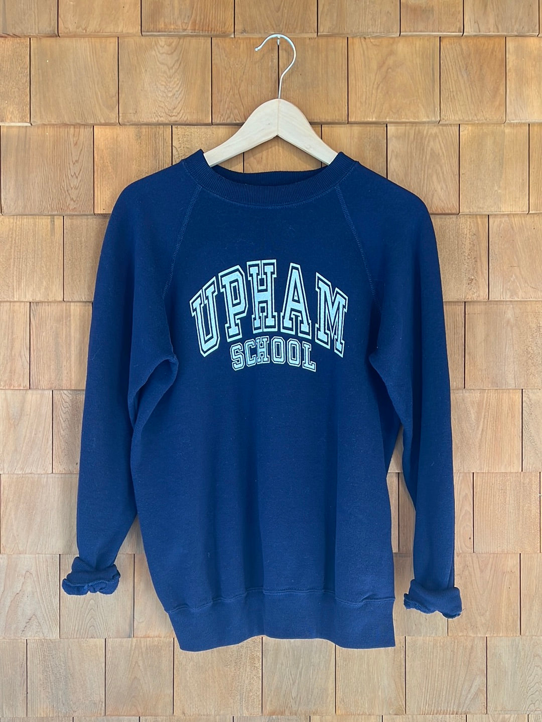 Vintage Upham School Raglan Sweatshirt - Nav