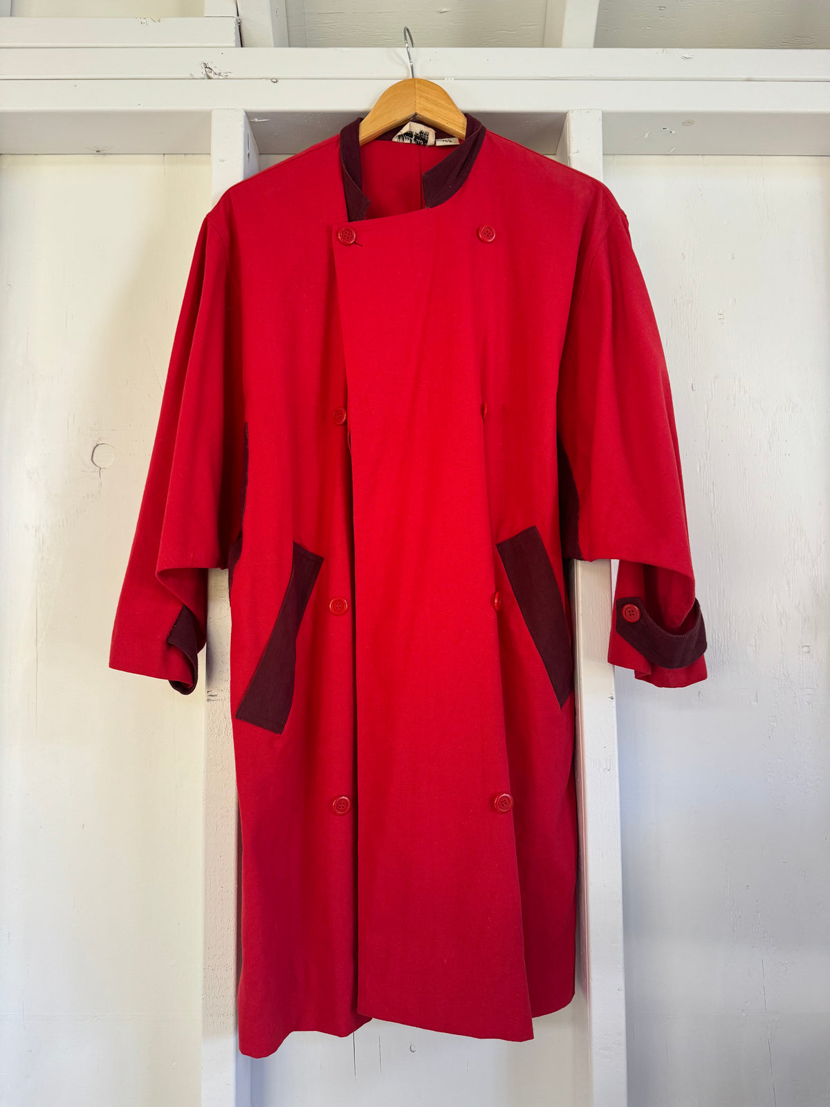 Vintage Red Trench Coat