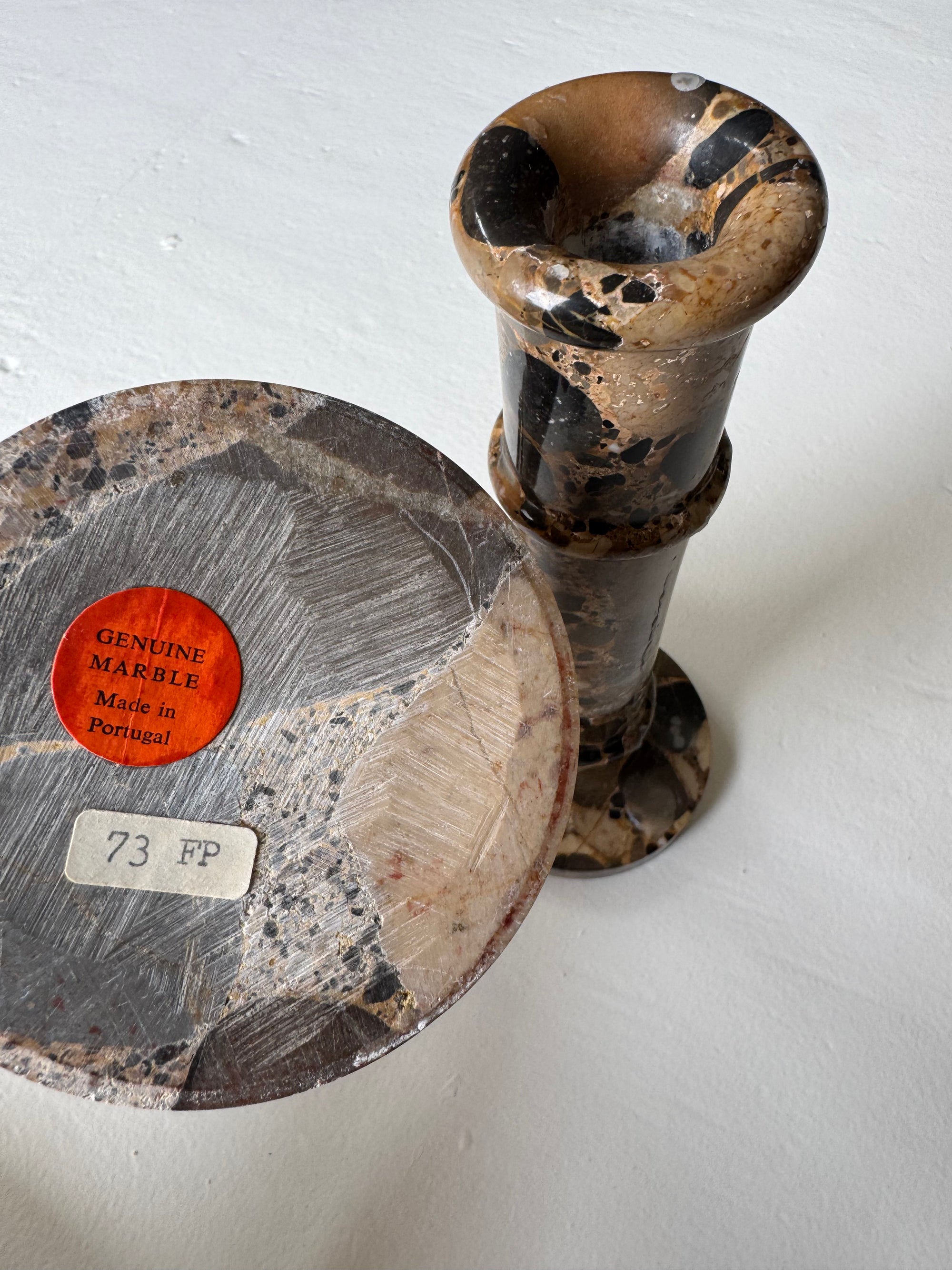 Pair of Vintage Stone Candlesticks