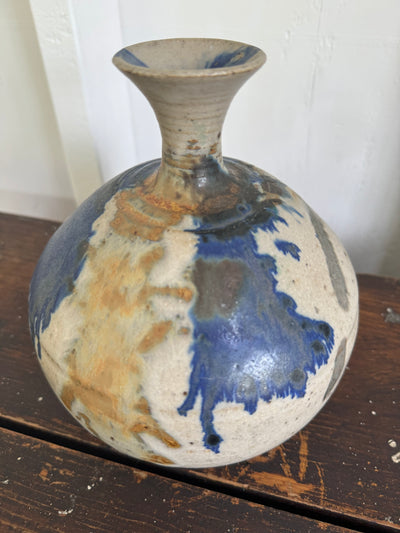 photo of a VIntage Stoneware Vase Splatter Glaze