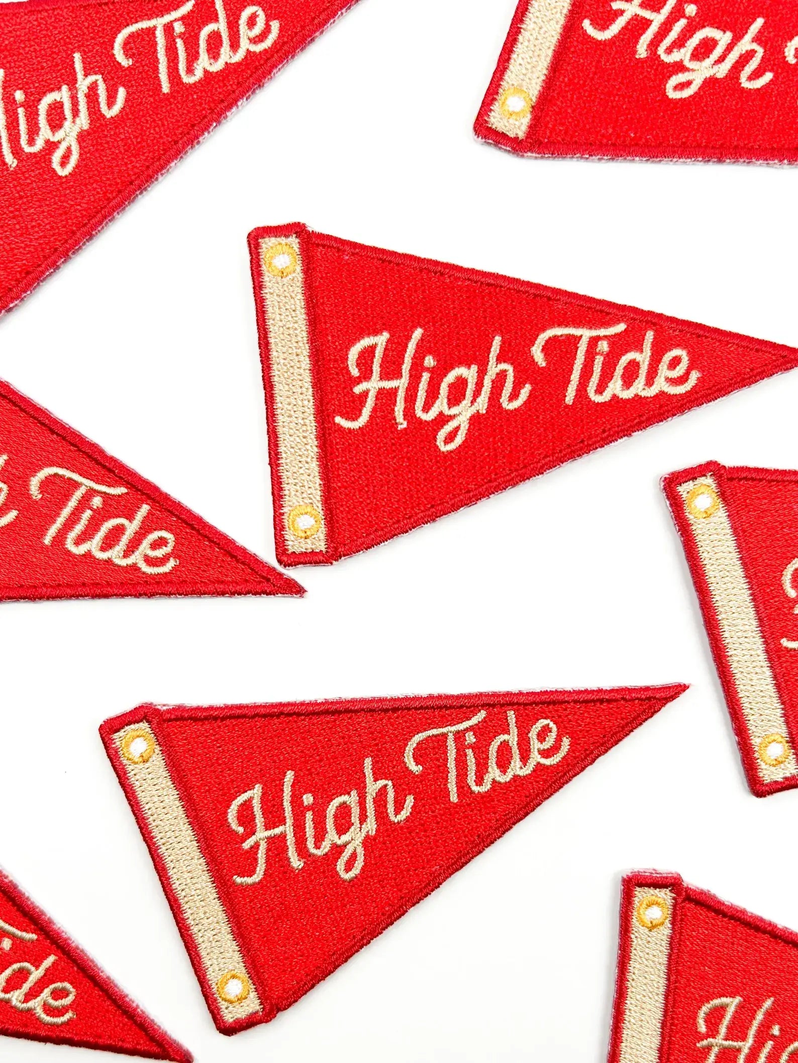 High Tide Patch Nautical Sailing Pennant Embroidered Iron On