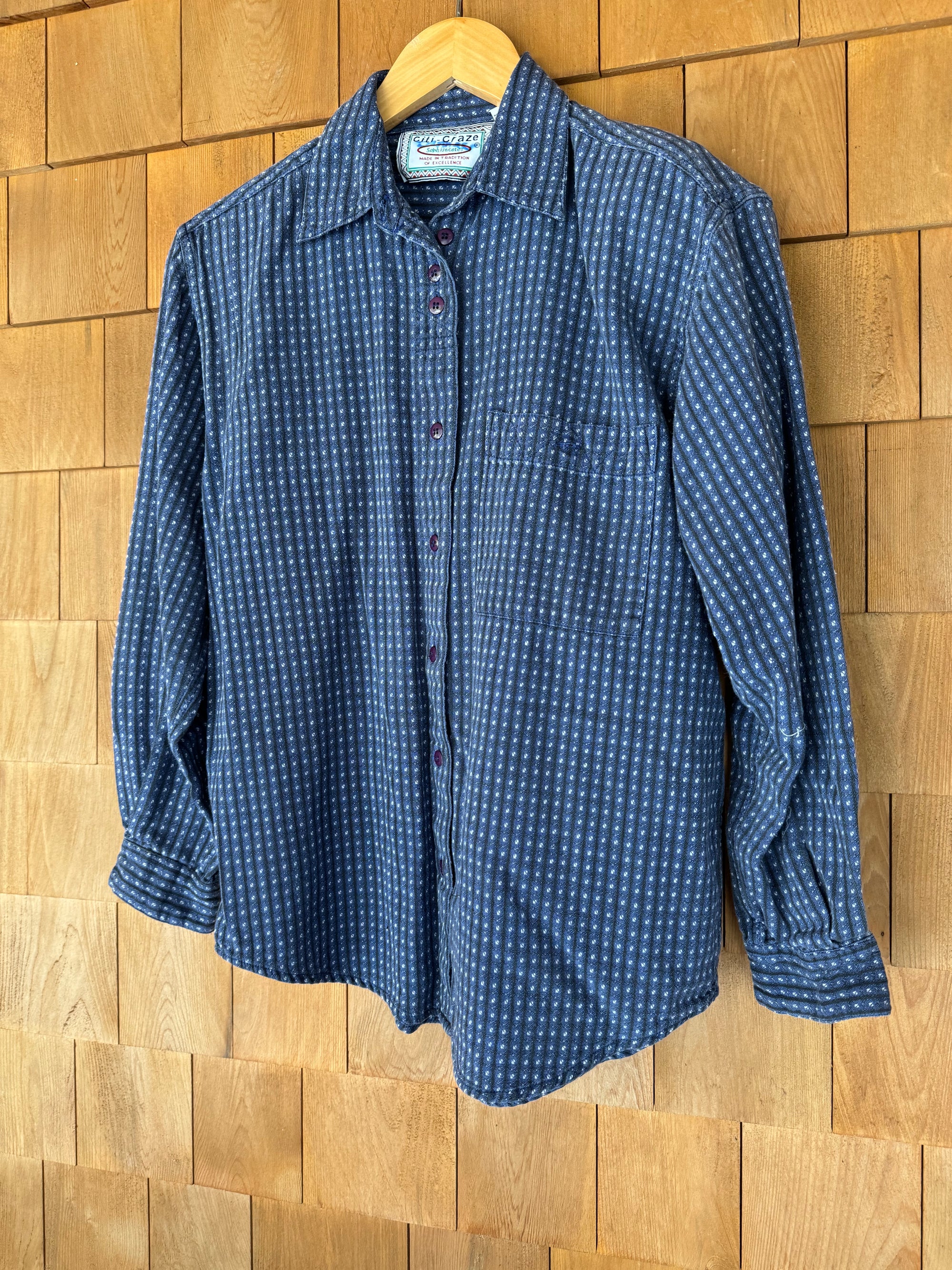 Vintage Super Soft Plaid Shirt - Blue + Black
