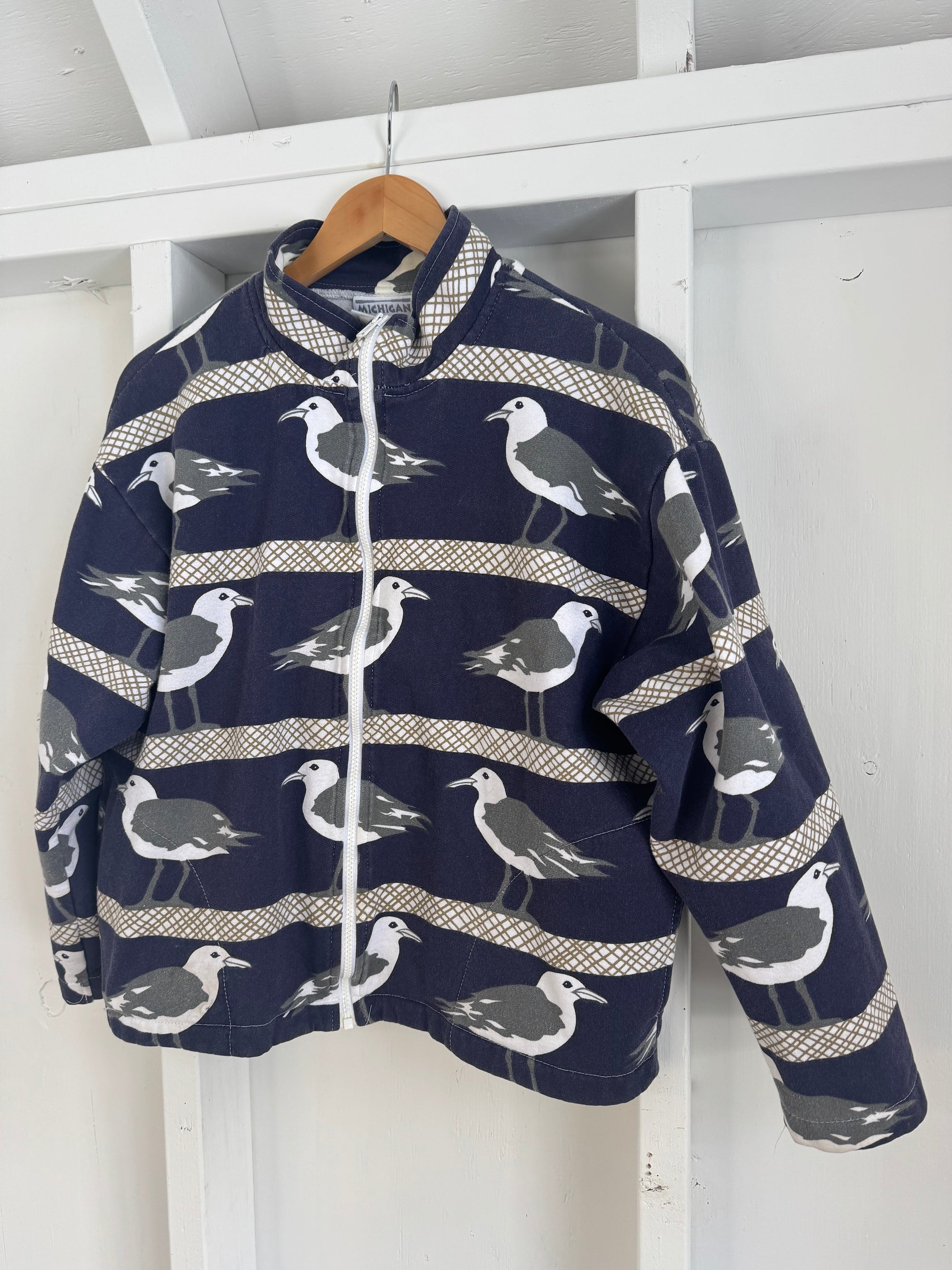 Vintage Seagull Zip Up Sweatshirt - Navy