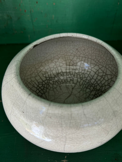 Vintage White Crackle Bowl