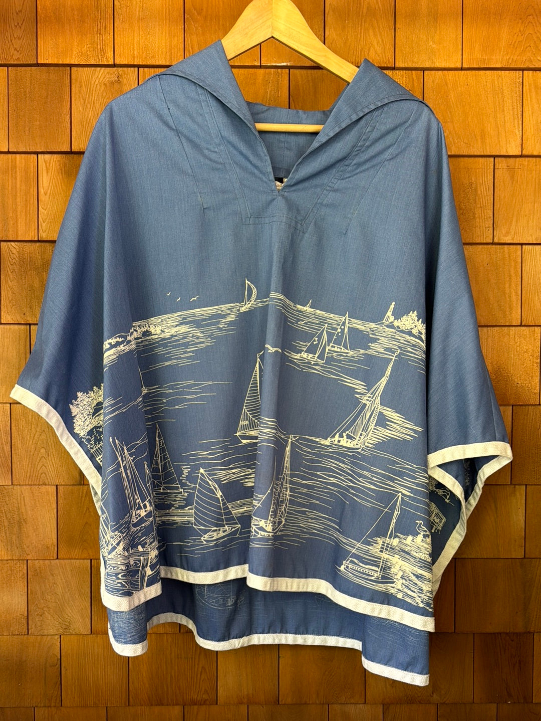 Vintage 70s Sailboat Poncho