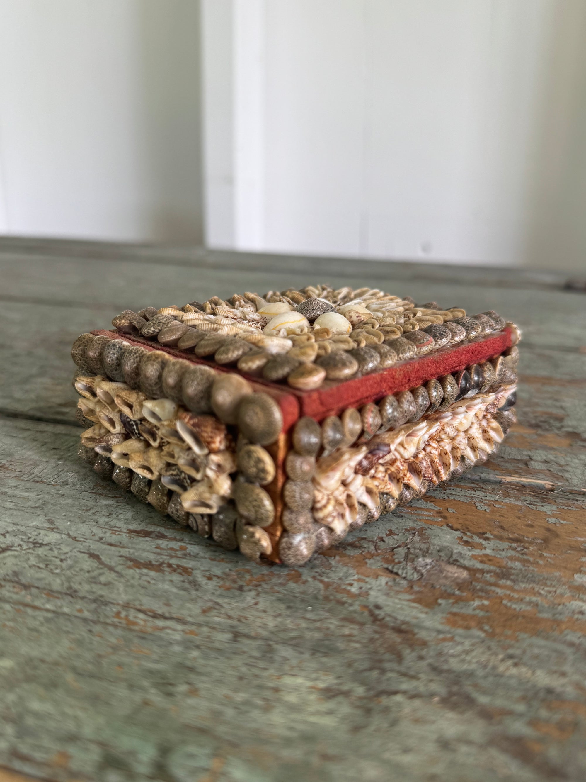 Vintage Encrusted Shell Box Art