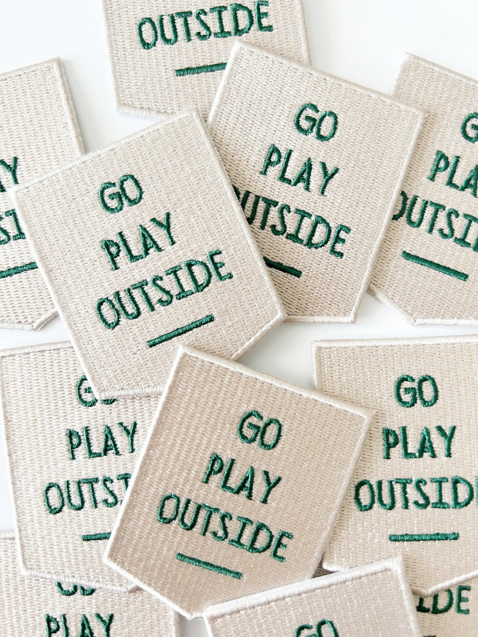 Go Play Outside Embroidered Iron-On Patch Outdoor Patch