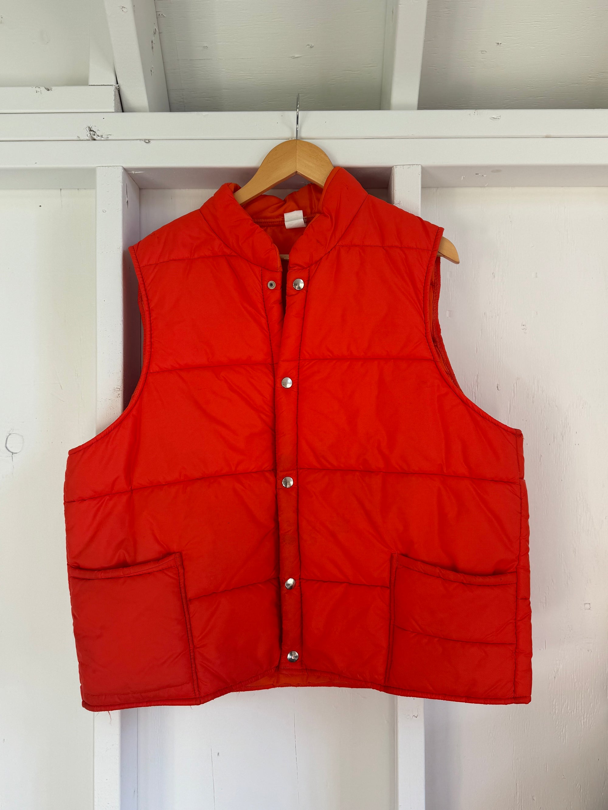 Vintage  Down Vest  - Orange