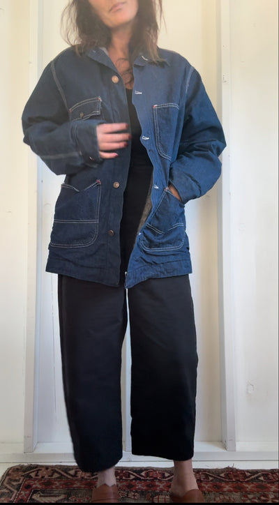 Vintage Blanket Lined Denim Chore Coat