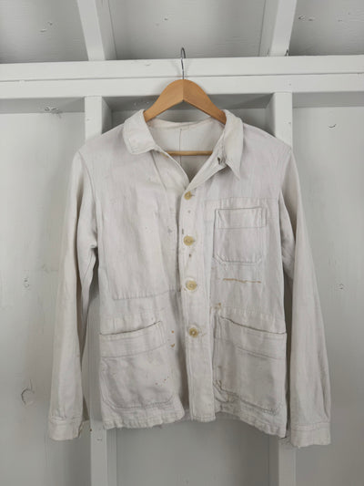 Vintage White Ripstop Chore Coat