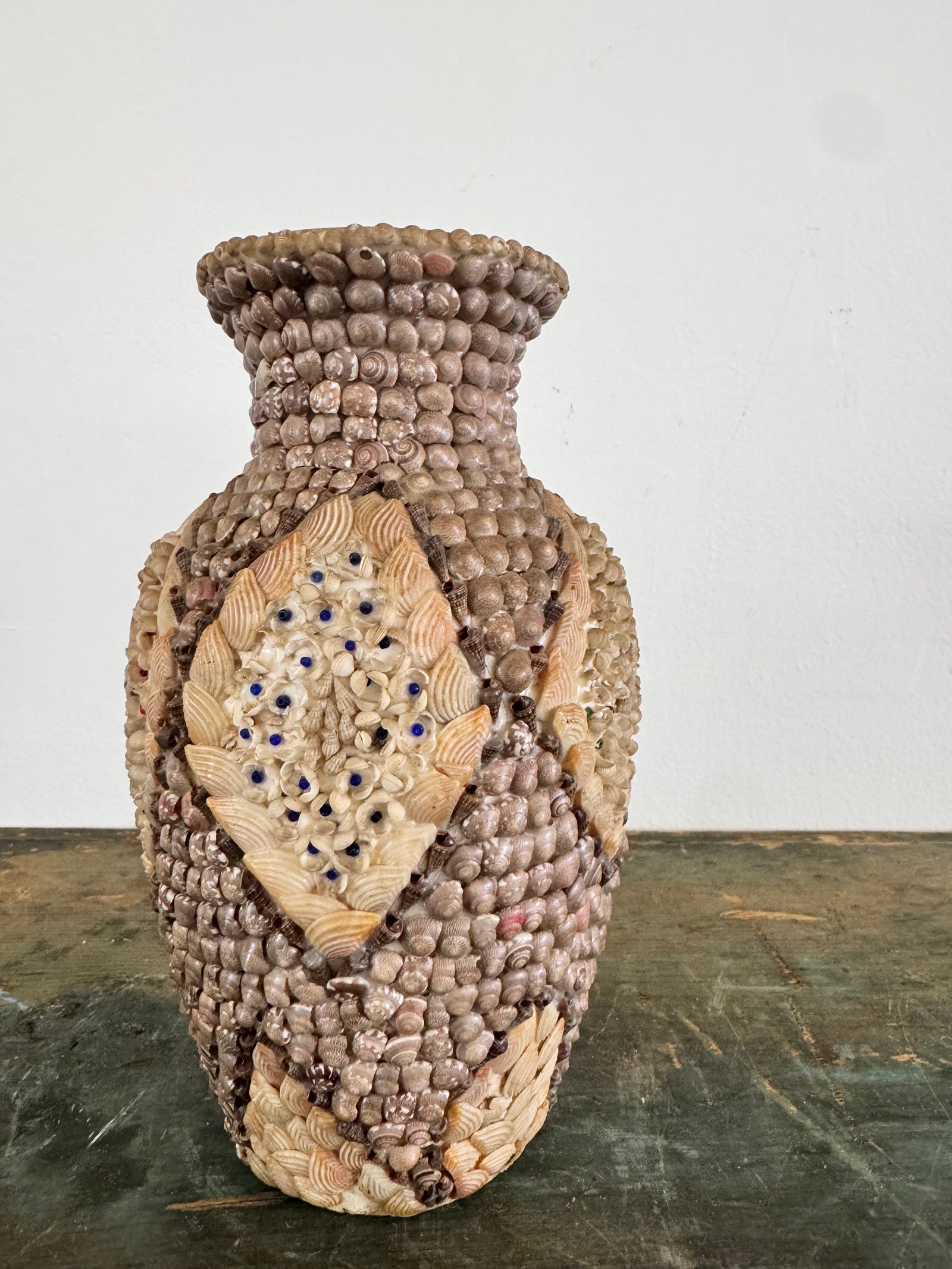 Vintage Shell Encrusted Vase