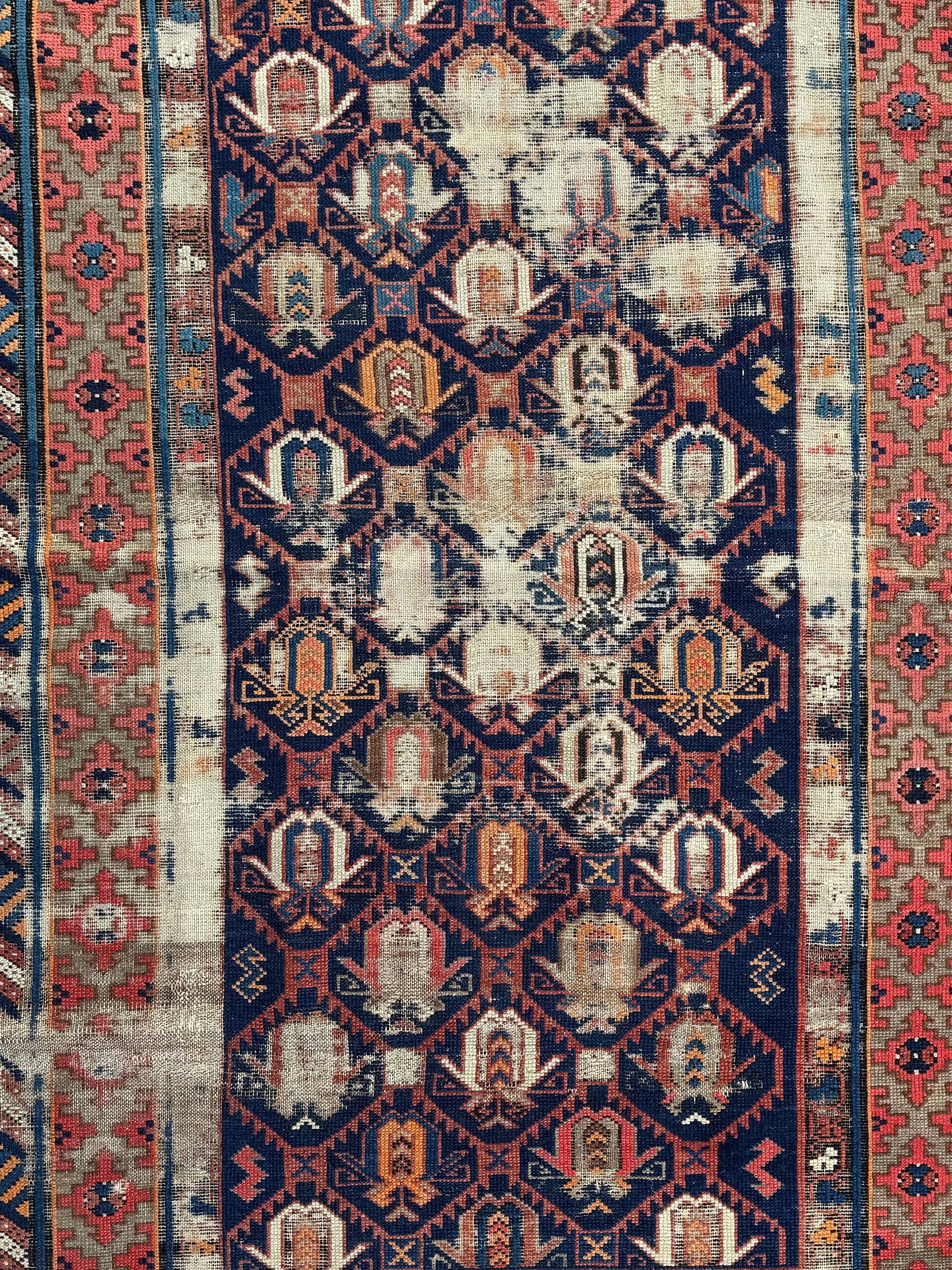 Vintage Worn In Rug - Orange Border