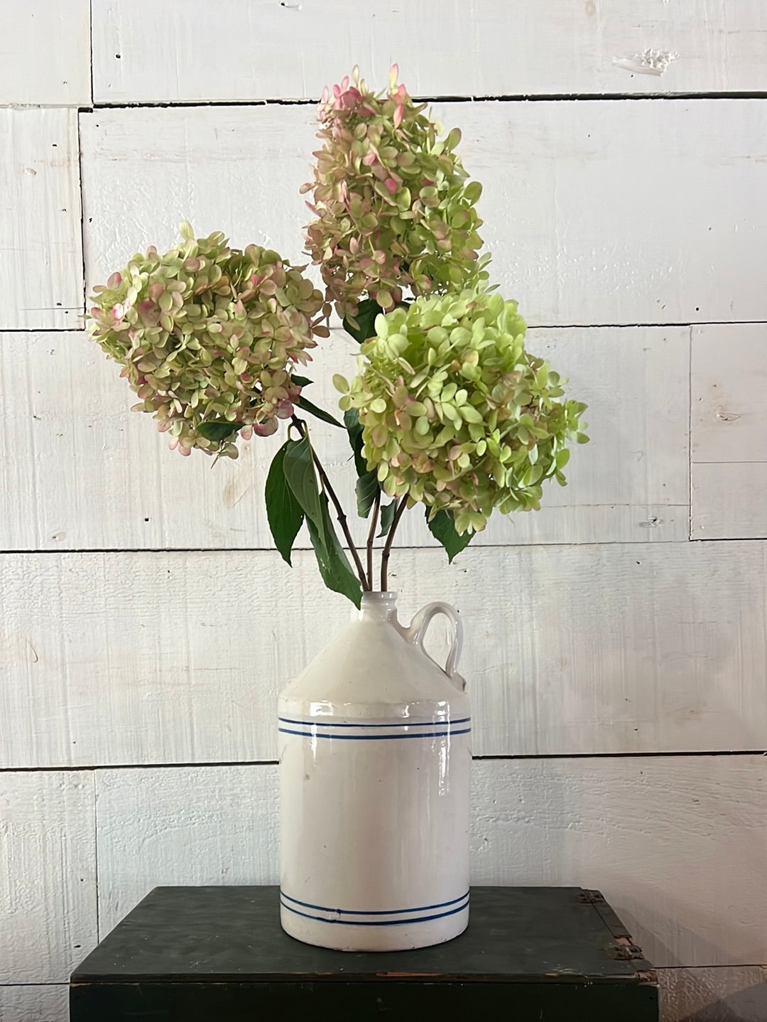 Vintage Stoneware Jug - Blue Stripes