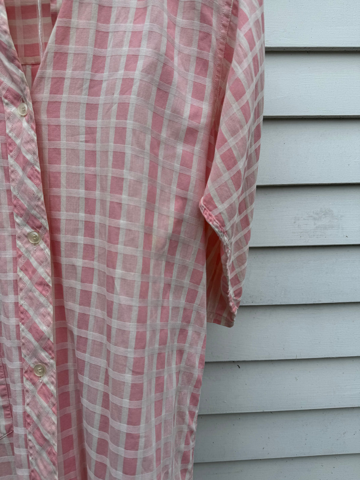 Vintage Cotton Shirt Dress - Pink