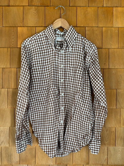 Vintage Cotton Gingham Shirt - Brown