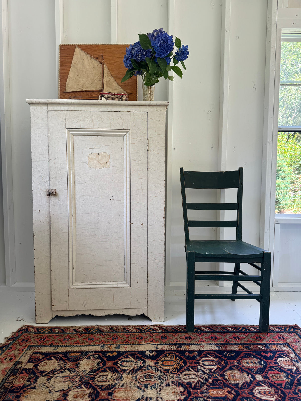 Antique Painted White Cabinet