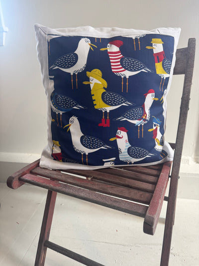 Old Salt Seagull Pillow